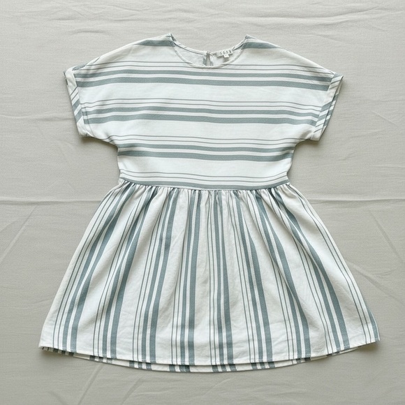 TCEC Dresses & Skirts - TCEC Striped Mini Dress Small Women's Short Sleeve Green Summer Sundress